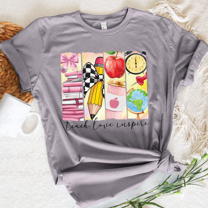Teacher Love Inspire DTF Shirt Transfer
