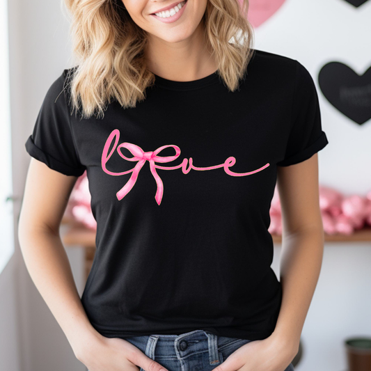 Loved Bow DTF Shirt transfer