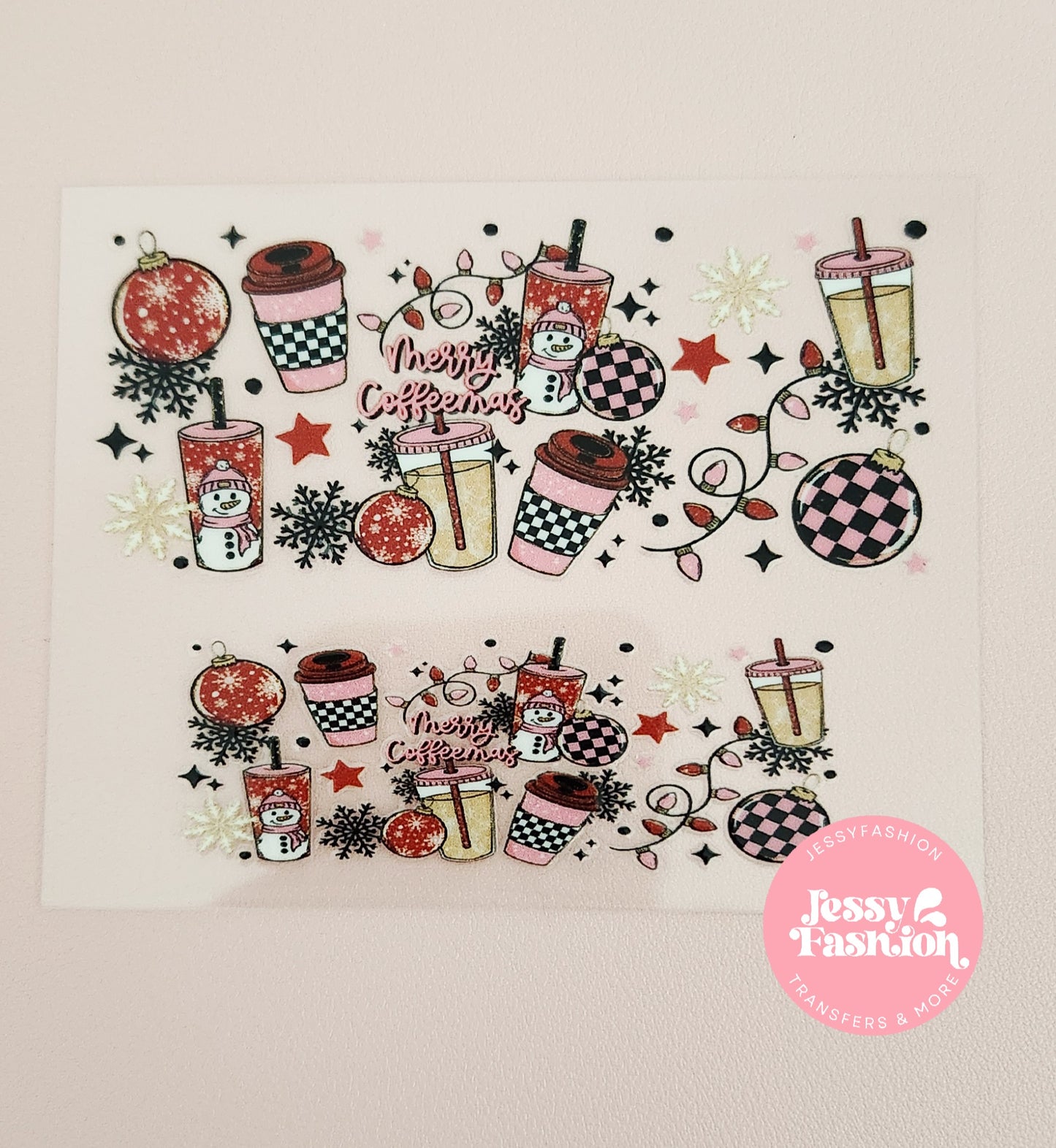 Merry Coffeemas Mini uv dtf wrap