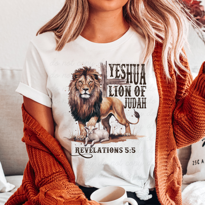 Yeshua Lion of Judah DTF Shirt Transfer