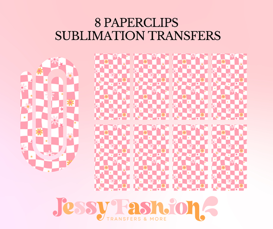 Pink checkers paperclip SUBLIMATION TRANSFER