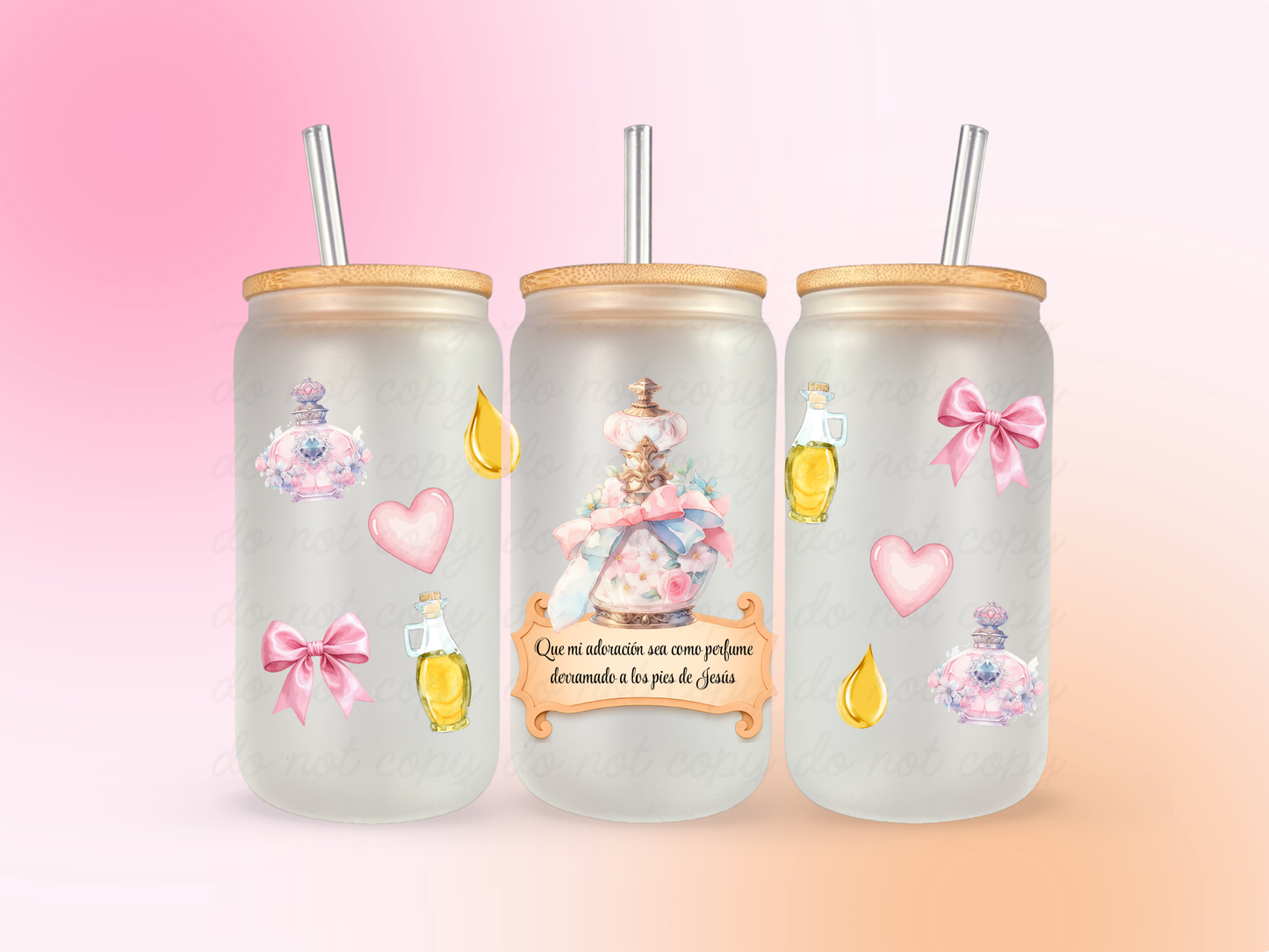 Que mi adoración sea como perfume UV DTF CUP WRAP