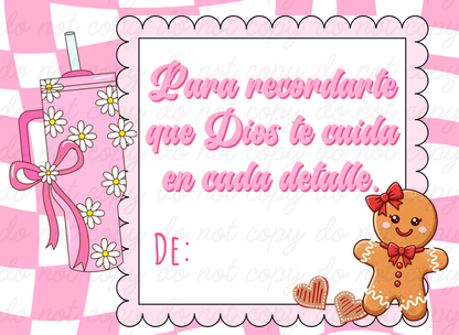 Tarjetas con mensajes para los llaveros mini tumblers