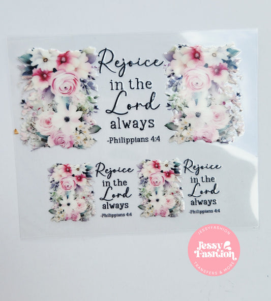 Rejoice in the Lord Mini uv dtf wrap