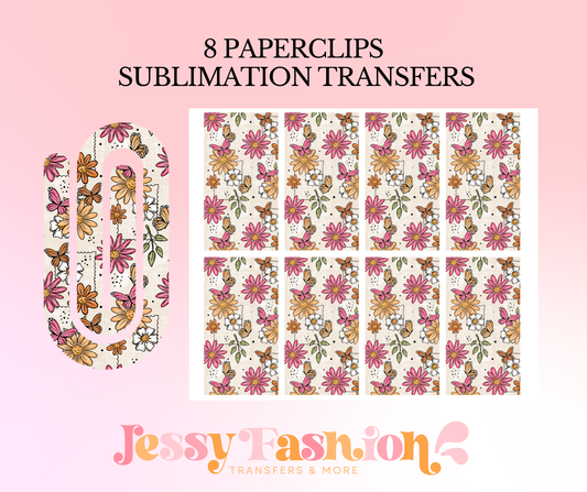 Spring Flowers paperclip SUBLIMATION TRANSFER