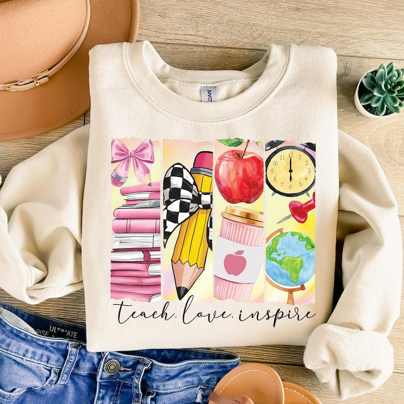 Teacher Love Inspire DTF Shirt Transfer