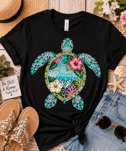 Turtle summer beach Dtf shirt transfer