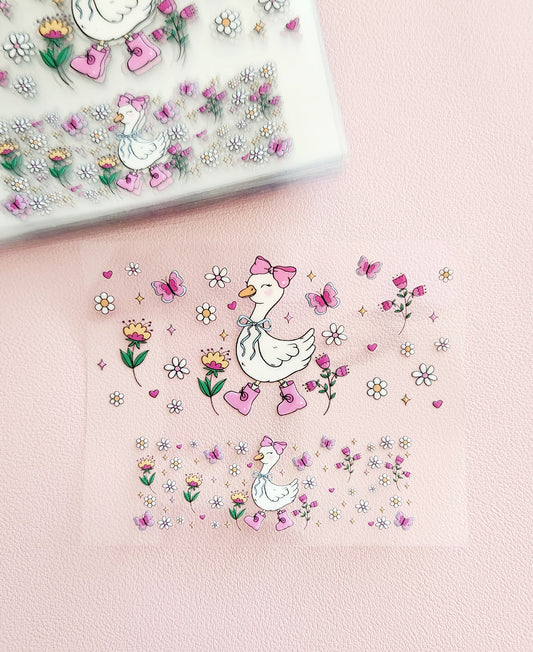 Cute Goose mini tumbler uv dtf wrap