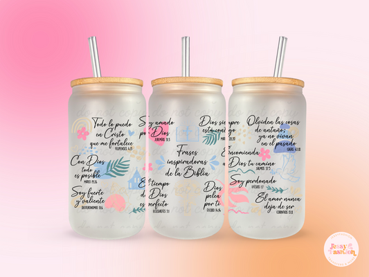 Frases inspiradoras de la biblia UV DTF CUP WRAP