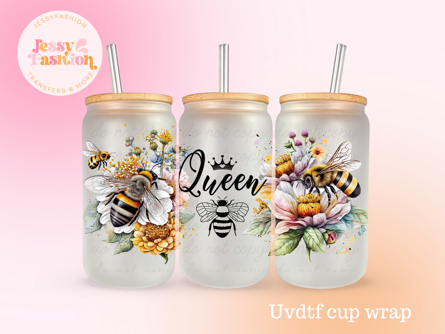 Queen Bee UV DTF CUP WRAP