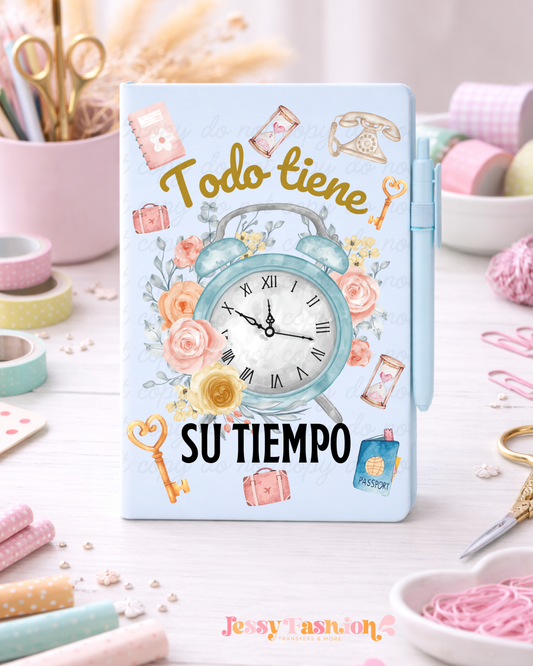 Todo tiene su tiempo Uv dtf notebook