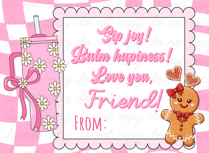 Tarjetas con mensajes para los llaveros mini tumblers