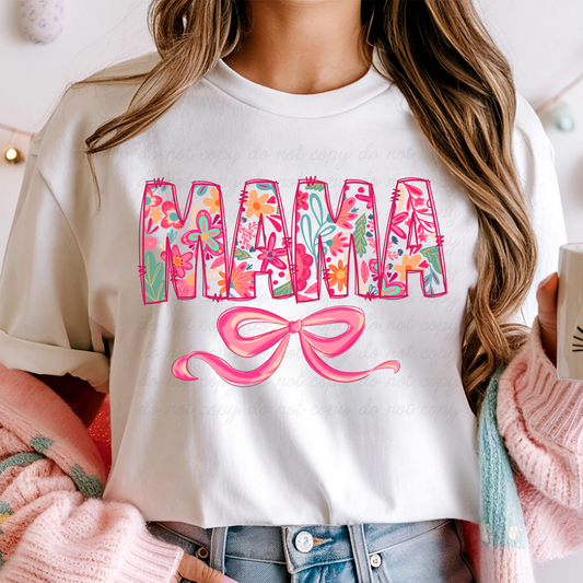 Mama cute bow DTF Shirt Transfer