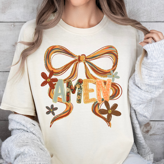 Amen fall bow DTF Shirt Transfer