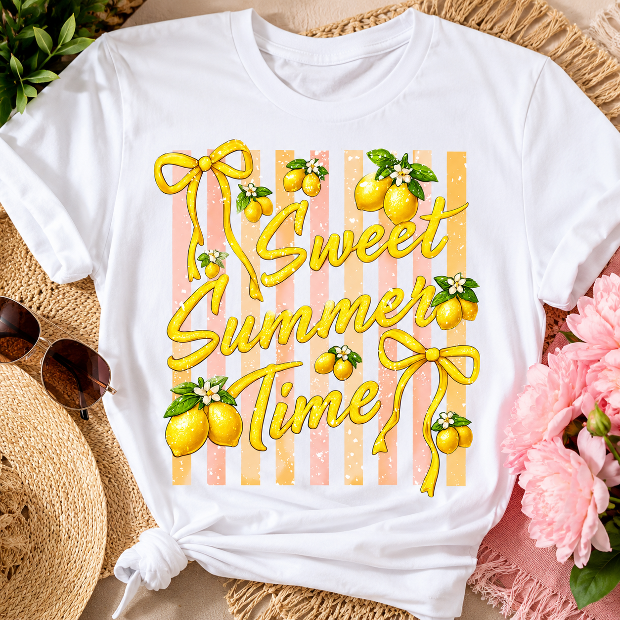 Sweet summer time lemon Dtf shirt transfer