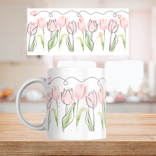 Tulipanes mug 11oz Sublimation transfer