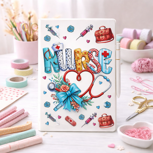 Nurse blue bow UV dtf notebook