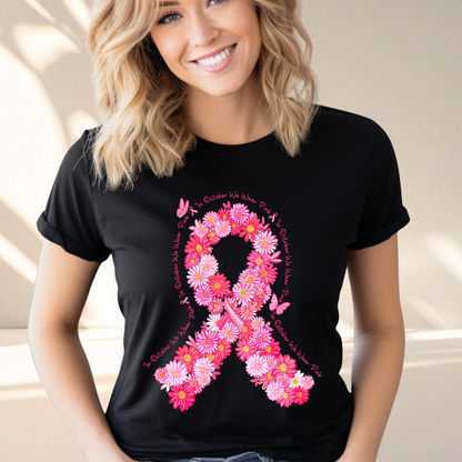 Floral Breast Cancer Awareness DTF Shirt Transfer