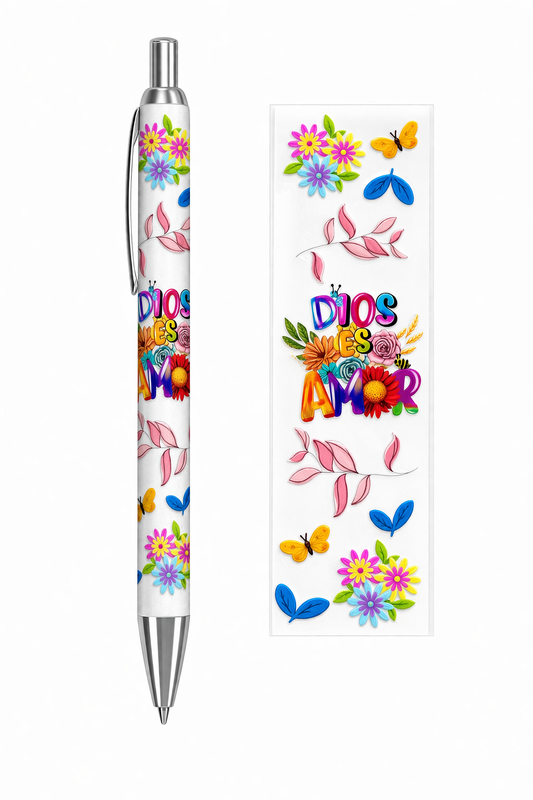 Dios es amor UV DTF Decal Bolígrafo