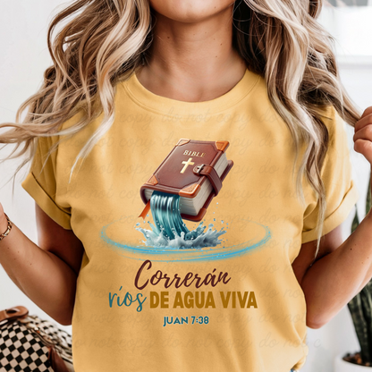 Correrán ríos de agua viva DTF Shirt Transfer
