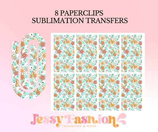 Butterflies and flowers paper clip SUBLIMATION TRANSFER