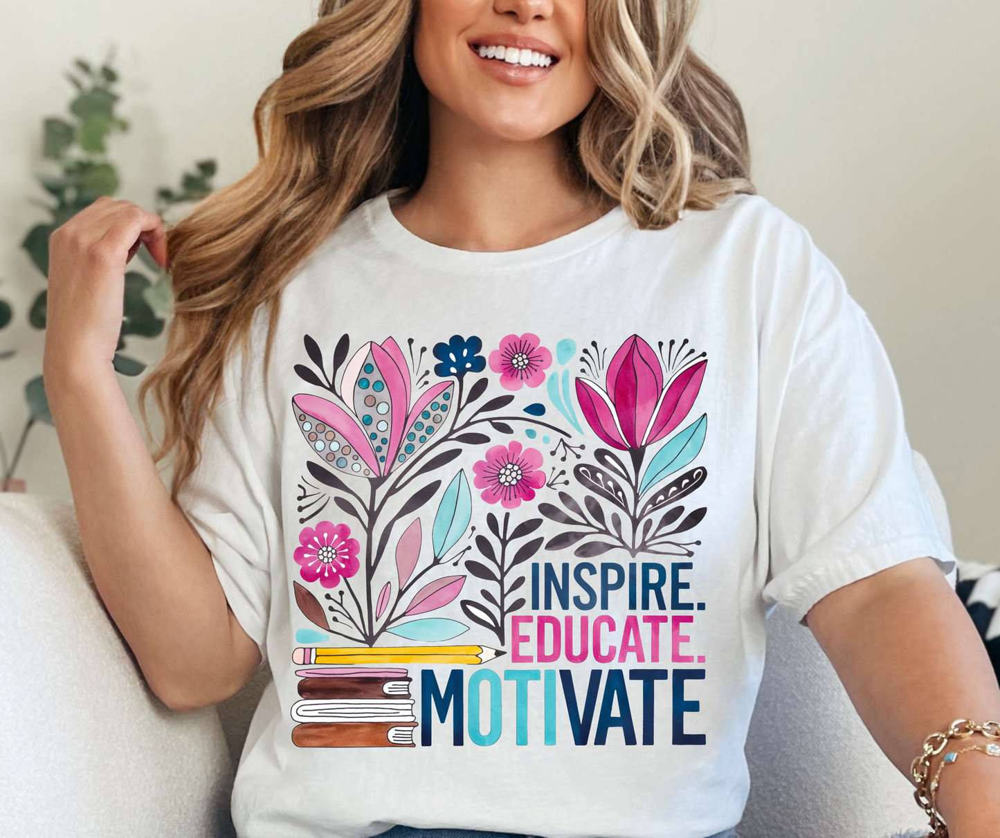 Teacher Inspire, Educate & Motivate Dtf Shirt Transfer
