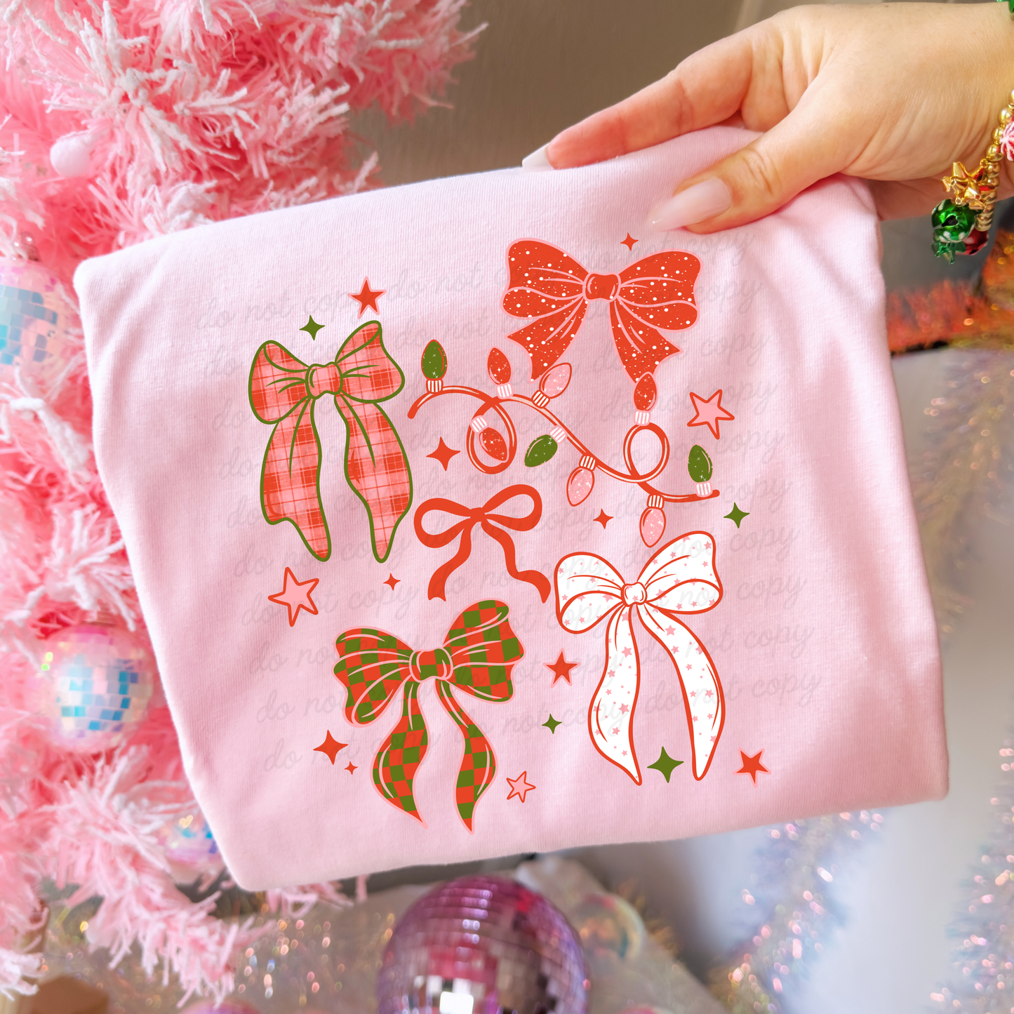 Christmas Bows  Dtf Shirt Transfer