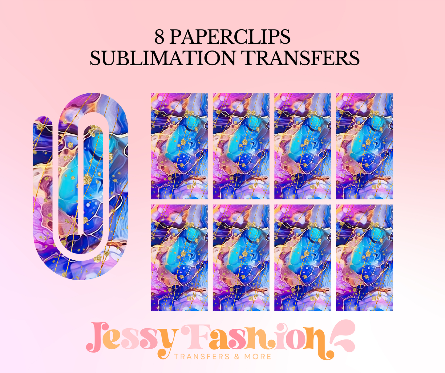 Fun & Colorful paperclip SUBLIMATION TRANSFER