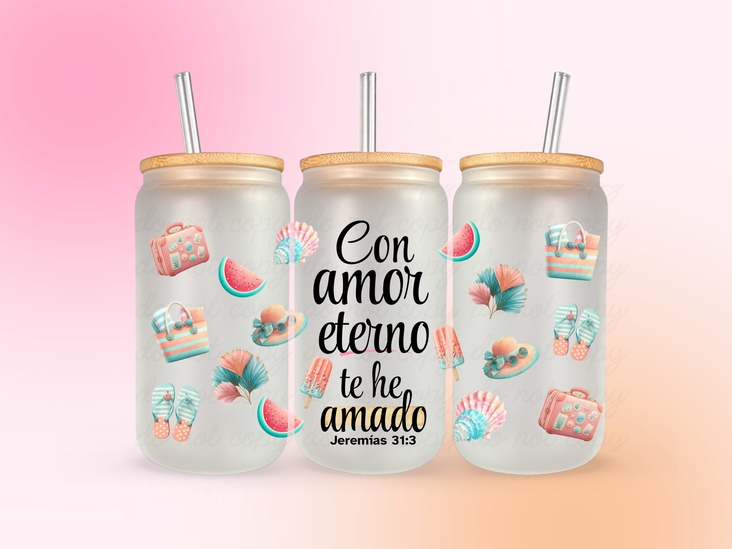 Con amor eterno UV DTF CUP WRAP