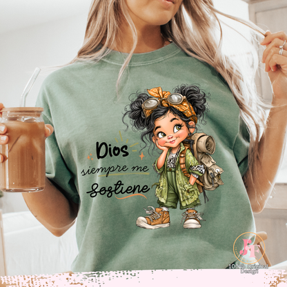 Dios siempre me sostiene Dtf Shirt Transfer