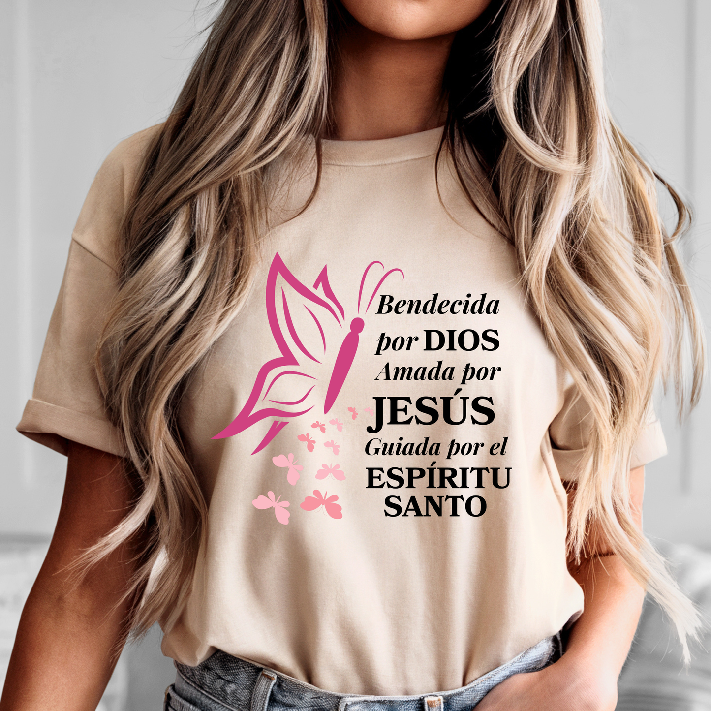 Bendecida por Dios Dtf Shirt Transfer