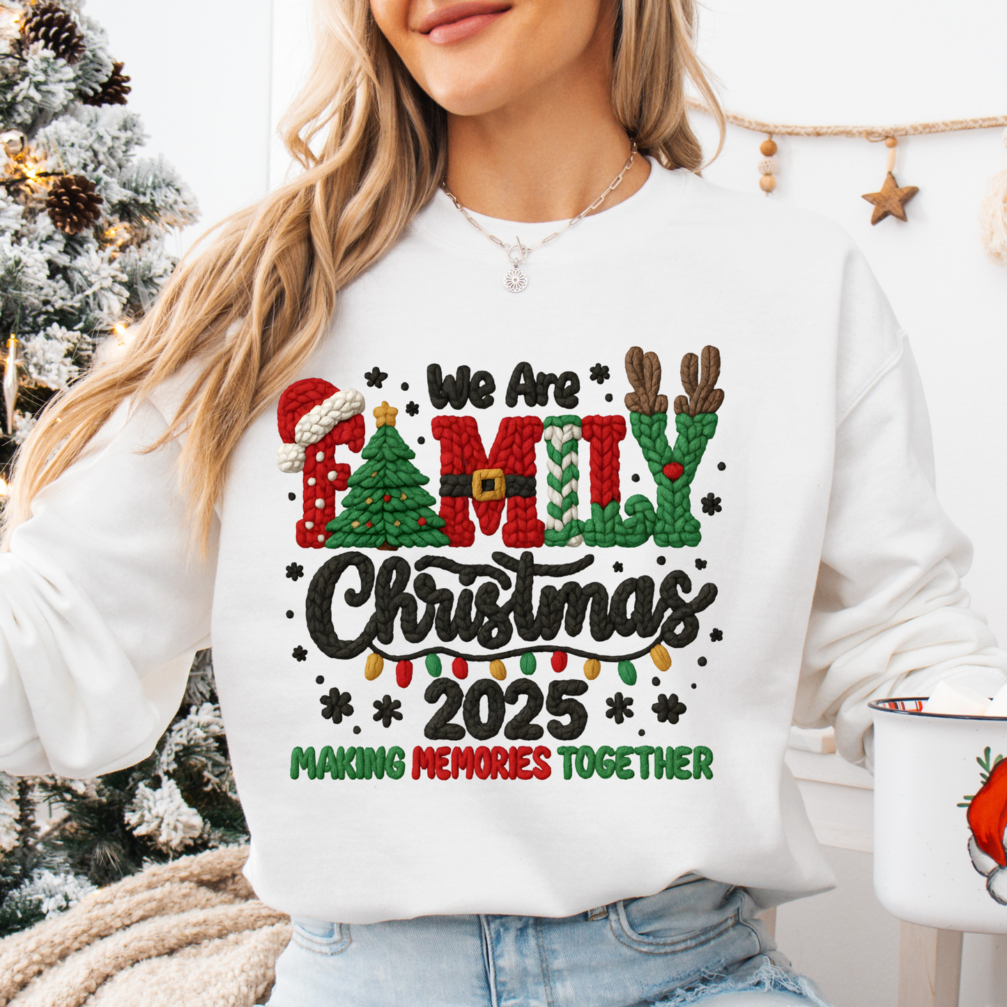 We are family Christmas 2025 Crochet Dtf Shirt Transfer