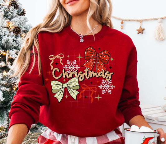 Christmas Bow Dtf Shirt Transfer