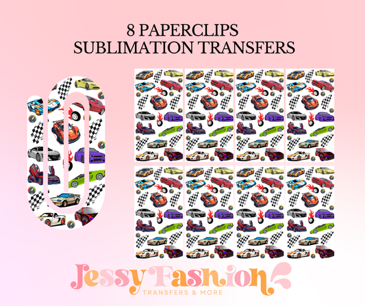 Sports Cars paperclip SUBLIMATION TRANSFER