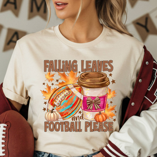 Falling leaves football please DTF Shirt Transfer