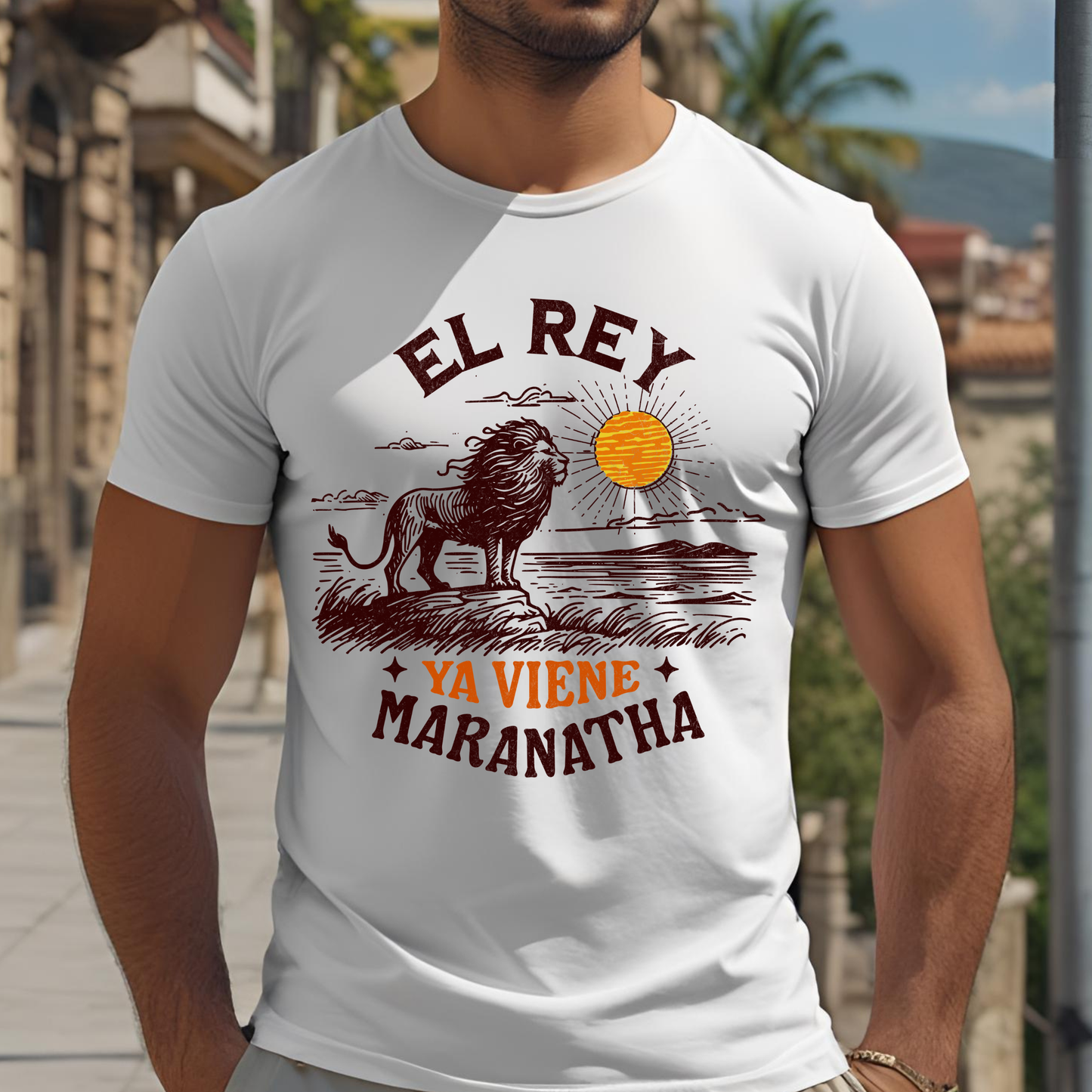 El Rey ya viene Maranatha español o inglés DTF Shirt Transfer