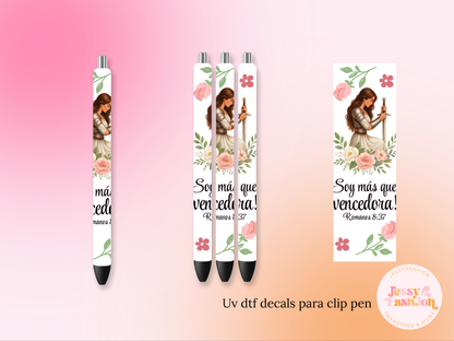 Soy más que vencedora UV DTF DECAL BOLÍGRAFO