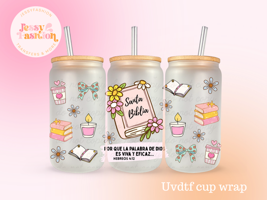 Por que la palabra... Hebreos 4:12 UV DTF CUP WRAP