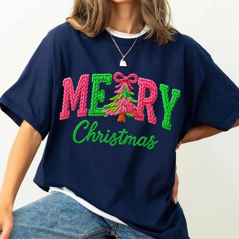 Crochet Merry Christmas DTF Shirt Transfer