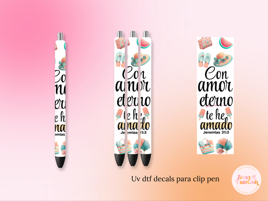 Con amor eterno UV DTF Decal Bolígrafo