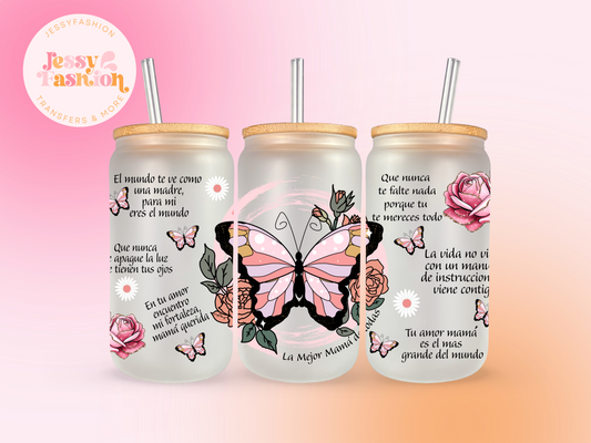 La mejor mamá de todas afirmaciones UV DTF CUP WRAP