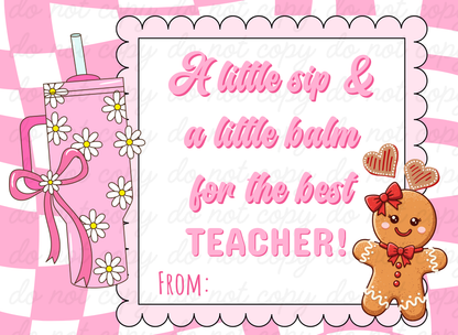 Tarjetas con mensajes para los llaveros mini tumblers