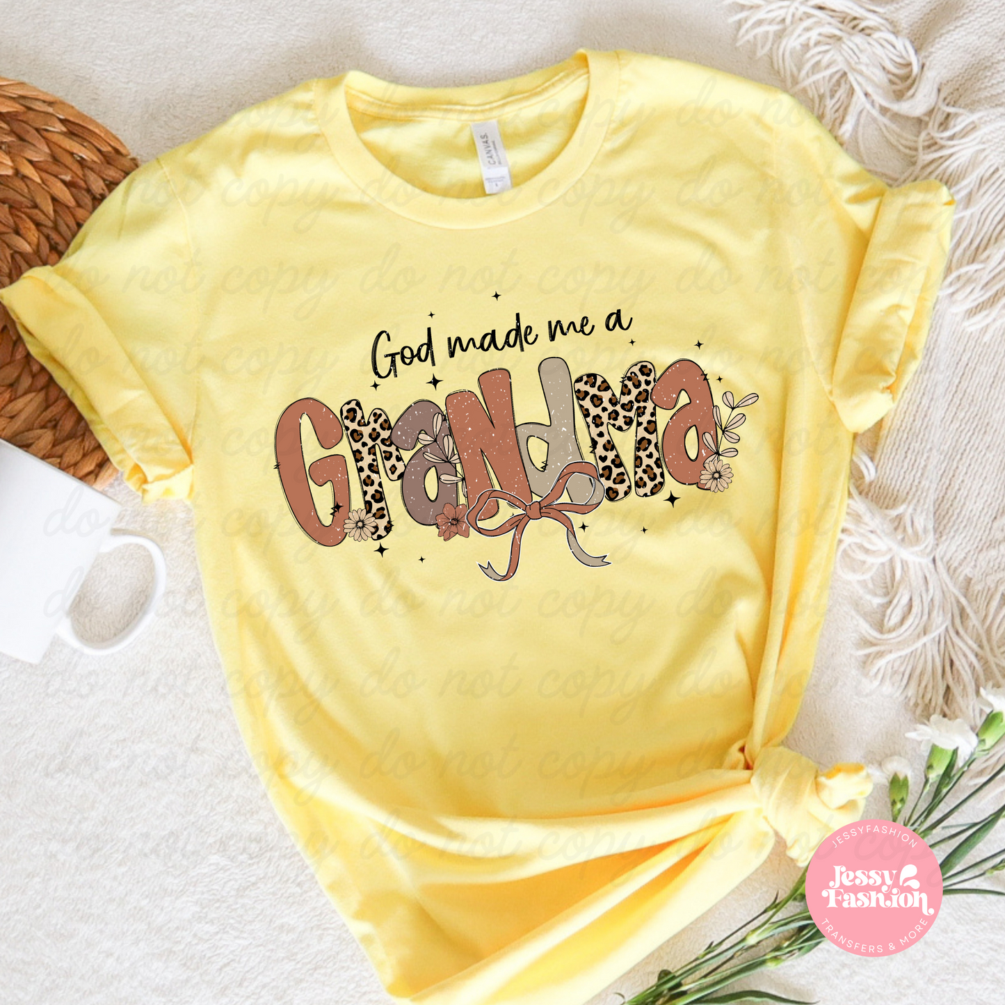 God made me a Grandma DTF Shirt Transfer