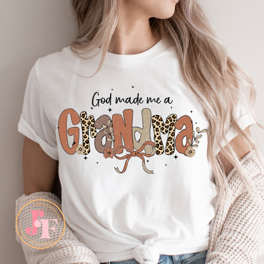 God made me a Grandma DTF Shirt Transfer