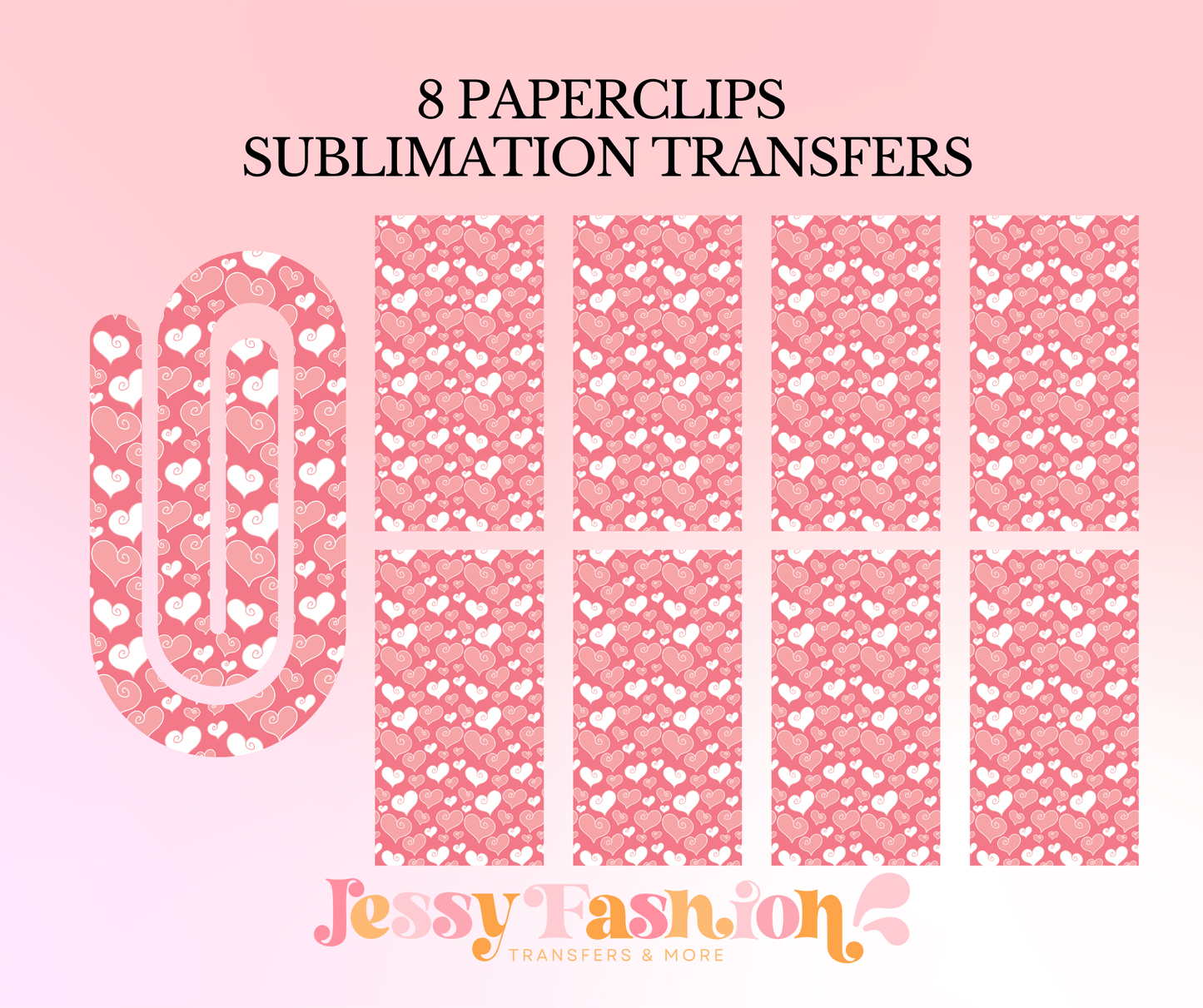 Hearts paperclip SUBLIMATION TRANSFER