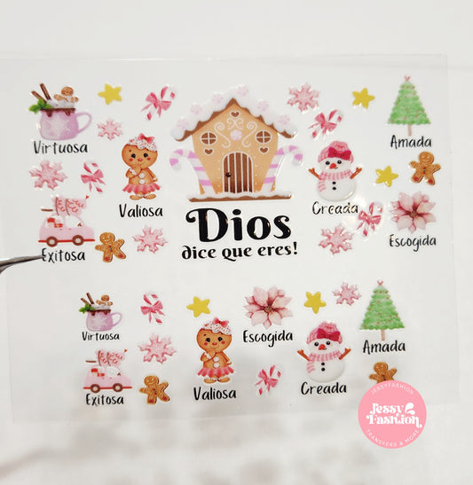 Dios dice que eres (edición navidad) Mini uv dtf wrap