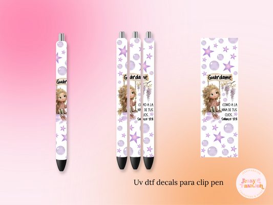 Guardame, Como A la Niña De Tus Ojos UV DTF DECAL BOLÍGRAFO