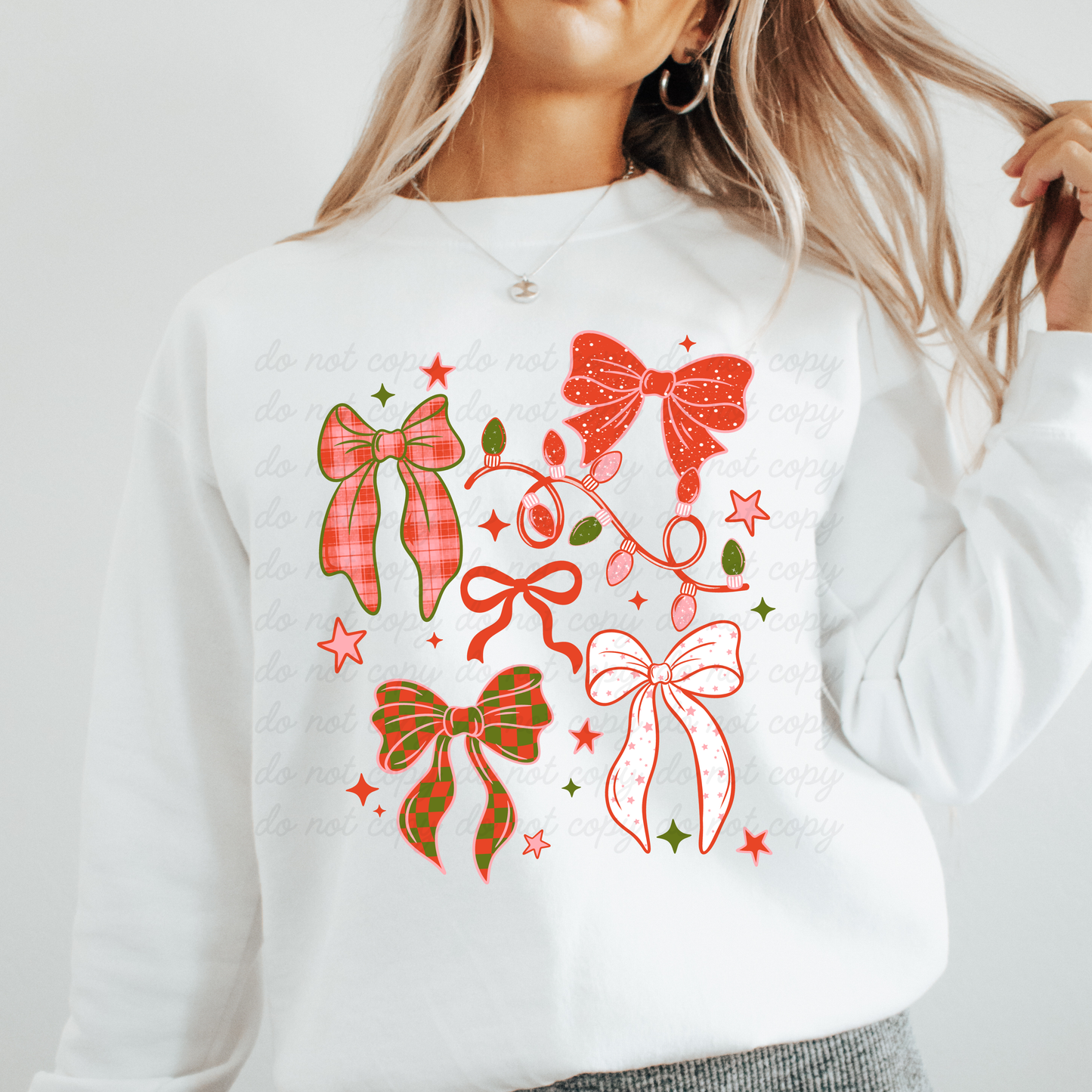 Christmas Bows  Dtf Shirt Transfer