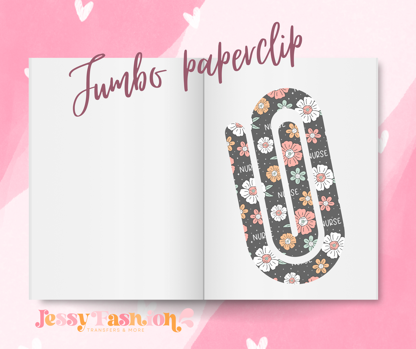Nurse Floral Jumbo Paperclip
