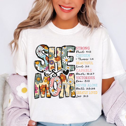 She is mom Bible affirmations Dtf Shirt Transfer